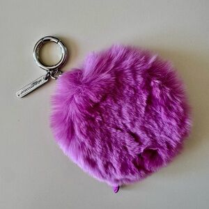 Rebecca Minkoff Vibrant Purple Fur Keychain